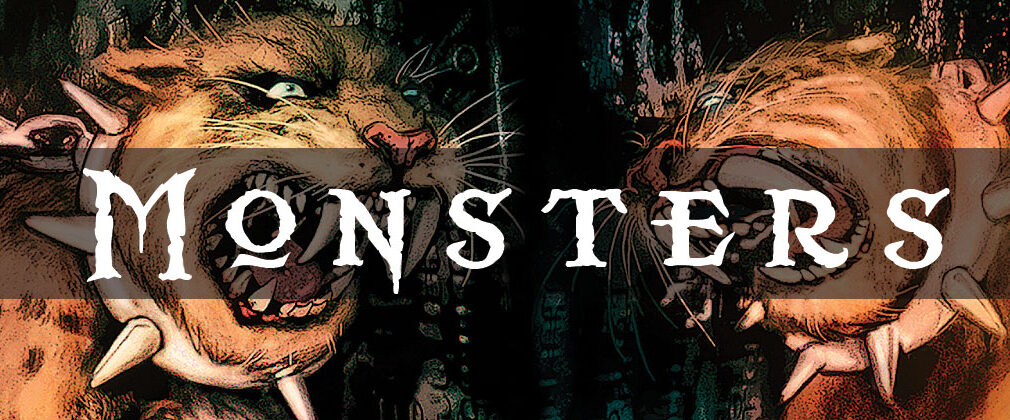 A poster on Monsters with two roaring lions picture